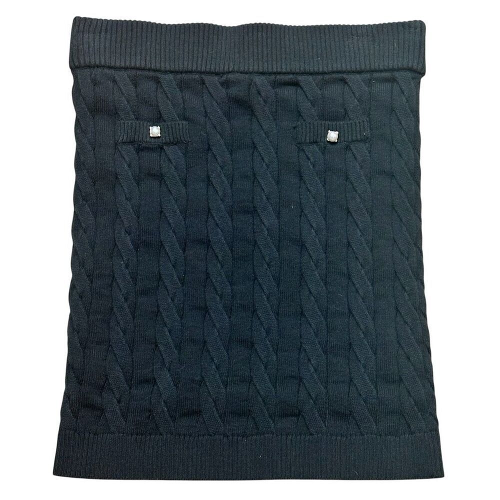 Minnie Rose Cable Knit Mini Skirt in Black NWT Size XS